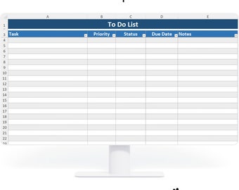 To Do リスト Excel スプレッドシート | タスク プランナー | 生産性トラッカー | 日次および週次プランナー | タスク管理テンプレート | デジタル ダウンロード