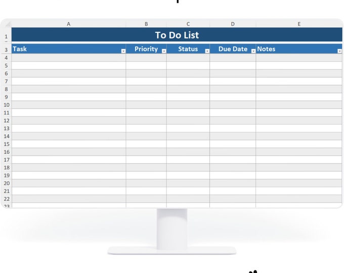 To Do List Task Allocation Excel Spreadsheet Digital Download Excel ...