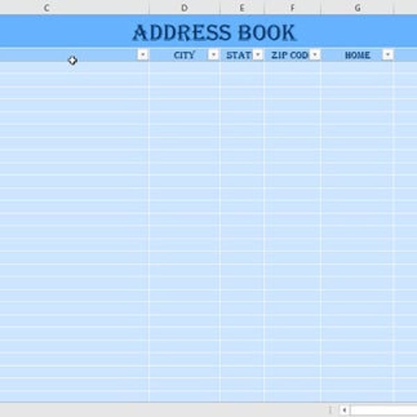 Excel Address Book Etsy