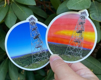 Fire Tower Vinyl Sticker! For wildlife & nature lovers, hiking, camping, backpacking in the great outdoors.