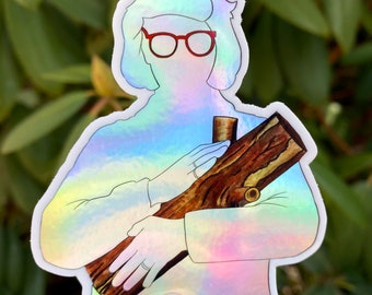 The Log Lady Holographic Sticker!  Twin Peaks Sticker!