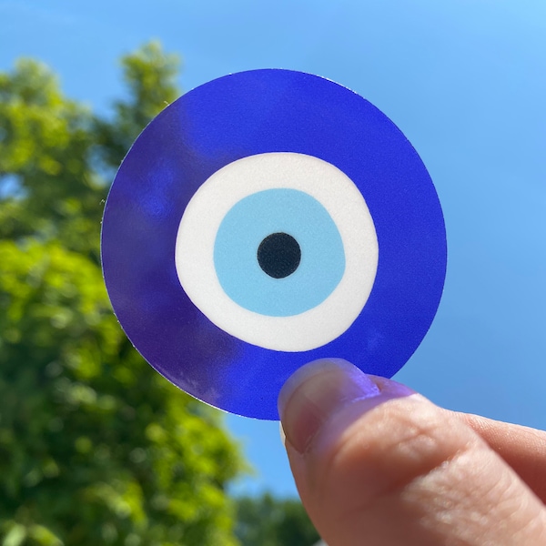 Evil Eye Clear Vinyl Sticker!  Weatherproof vinyl sticker!