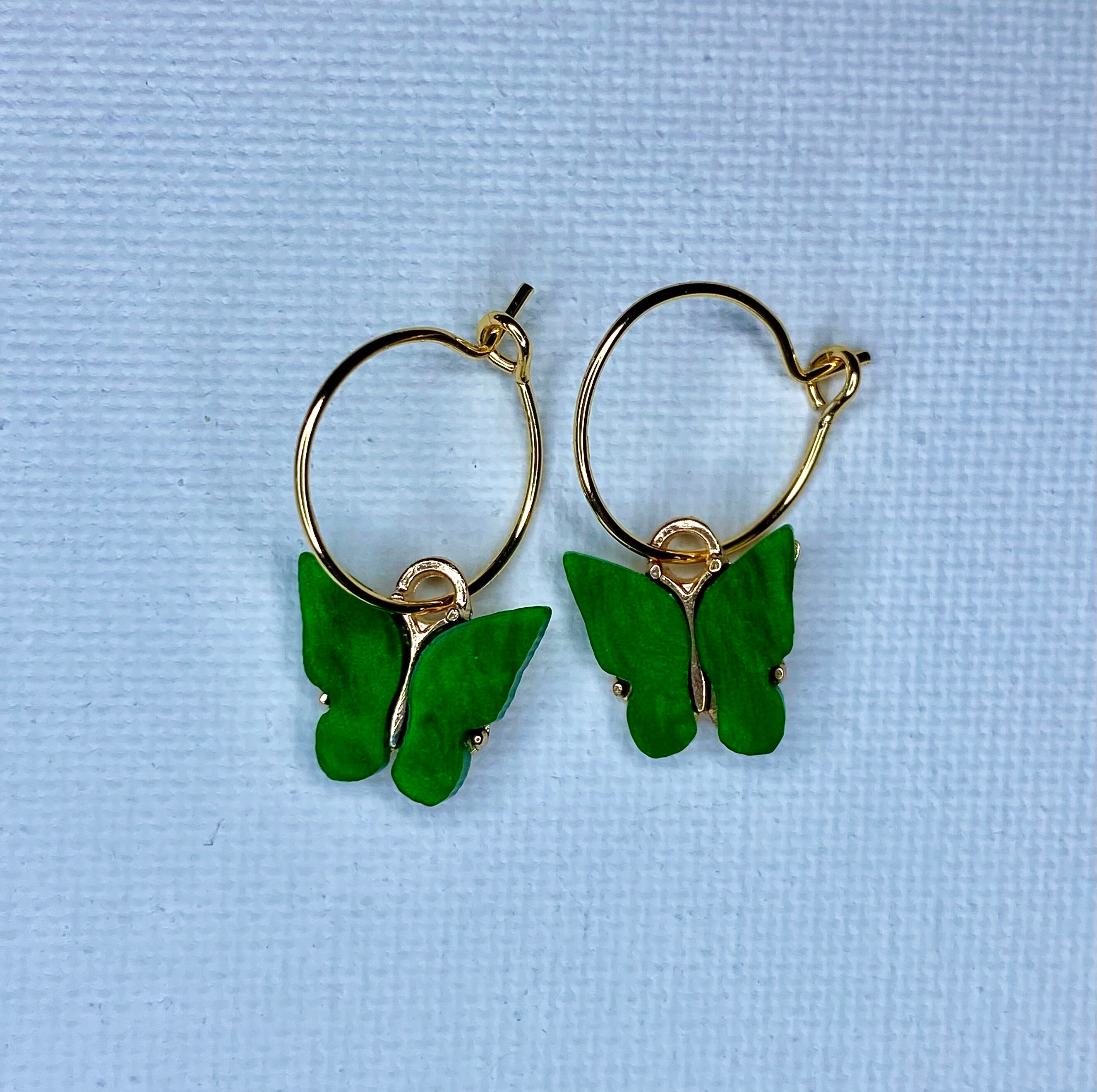 Cute Butterfly Gold hoop earrings butterfly earrings Etsy