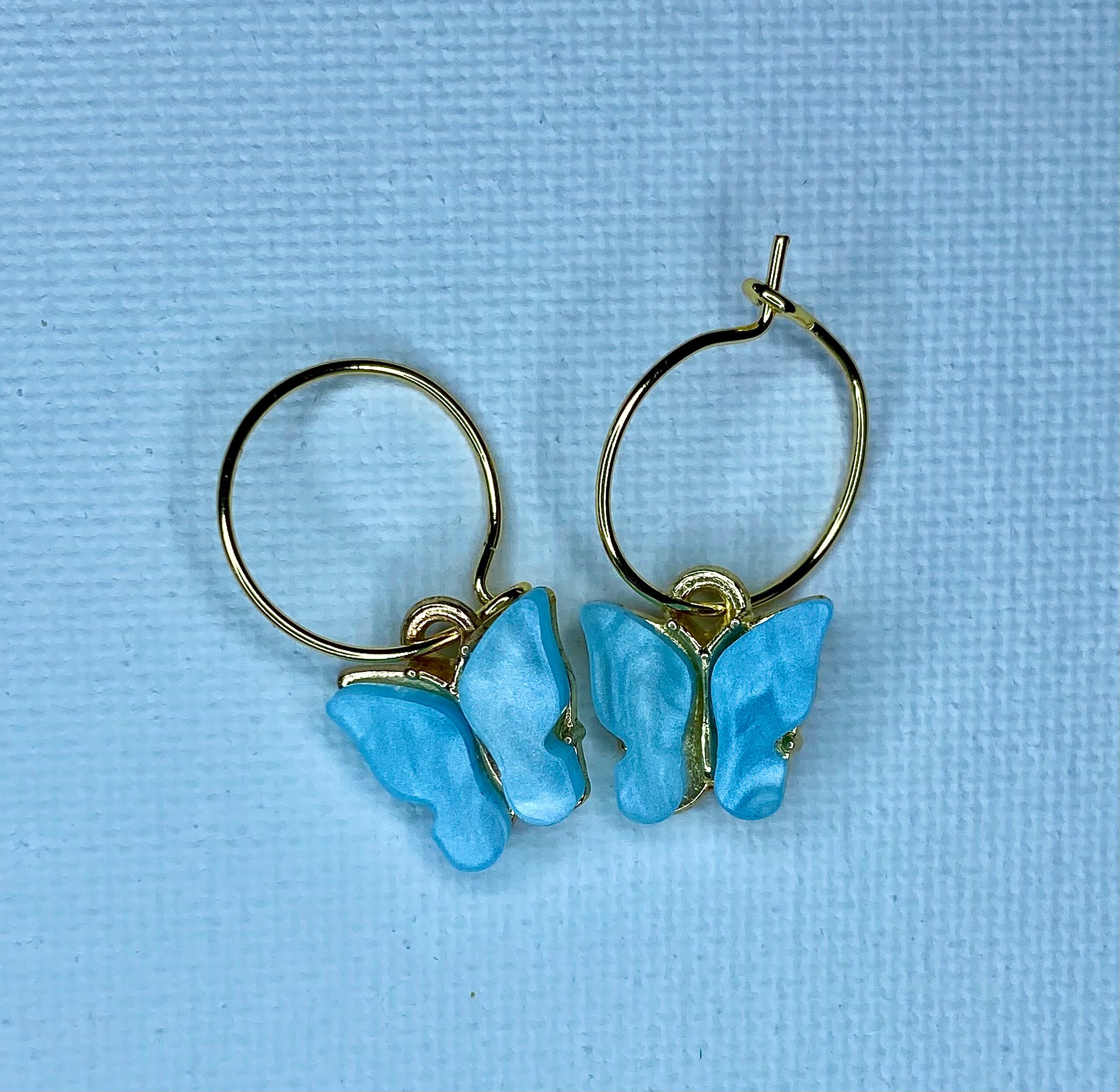 Cute Butterfly Gold hoop earrings butterfly earrings Etsy
