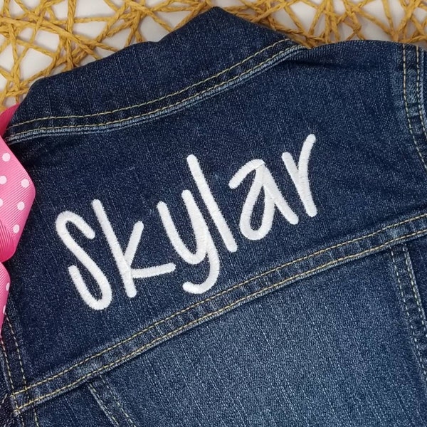 First Birthday Gift, Personalized Denim Jacket Baby, Embroidered Toddler Blue Jean Jacket, 90’s baby, One Year Old Photos, Custom Denim