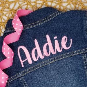 First Birthday Gift, Personalized Denim Jacket Baby, Embroidered Toddler Blue Jean Jacket, 90’s baby, One Year Old Photos, Custom Denim