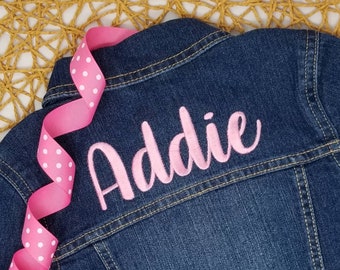 First Birthday Gift, Personalized Denim Jacket Baby, Embroidered Toddler Blue Jean Jacket, 90’s baby, One Year Old Photos, Custom Denim