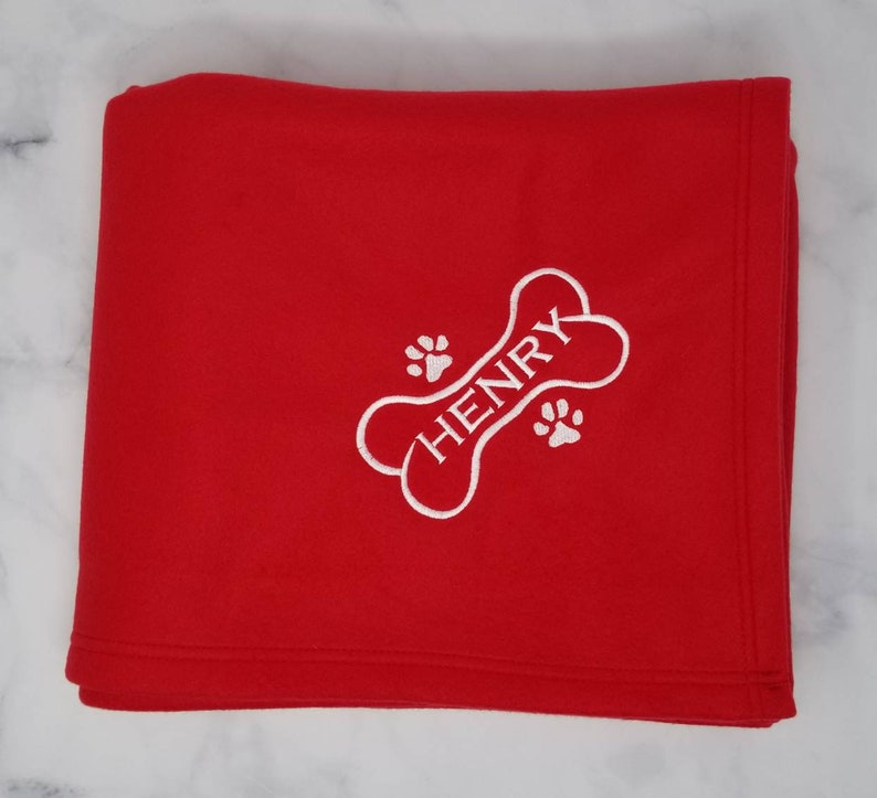 Custom Dog Blanket Personalized Pet Blanket Embroidered Paw Etsy