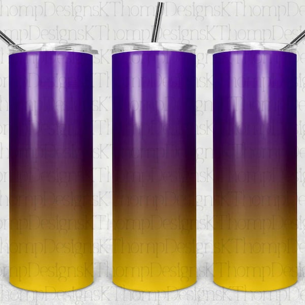 Purple to Gold Ombre Background, Digital Download 20oz Skinny Tumbler, 300 DPI, Sublimation, Waterslide, PNG