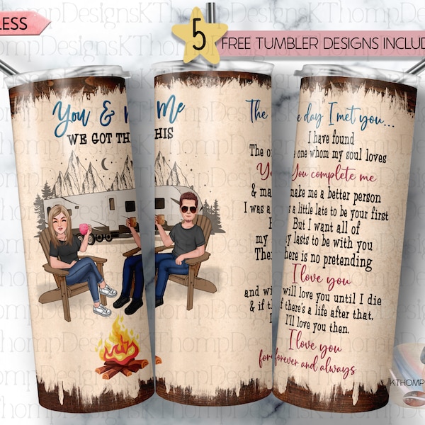 The Day I Met You I Love You Forever and Always We Got This design 20oz Skinny Sublimation Tumbler Wrap, Digital Download, 300 DPI, PNG