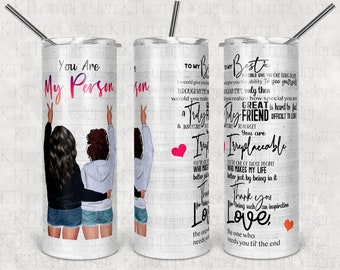 You Are My Person Irreplaceable Design 20oz Skinny Tumbler, Digital Download, 300 DPI, Sublimation, Waterslide , PNG