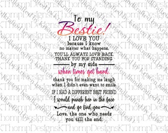 Love You My Bestie Etsy Denmark