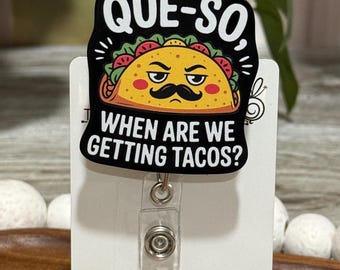 Grappige intrekbare taco-badgehaspel voor verpleegkundigen in de gezondheidszorg en kantoorpersoneel die dol zijn op taco's