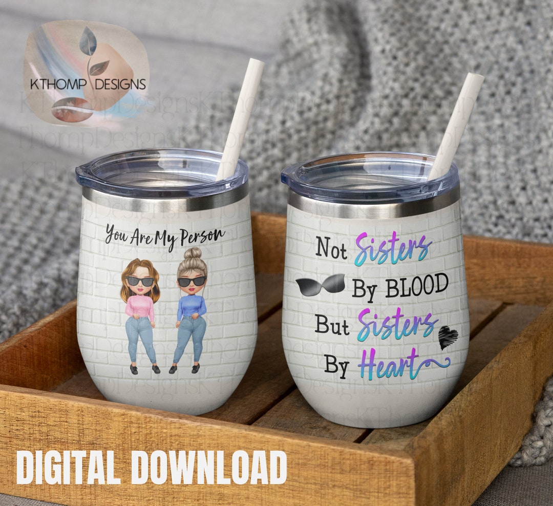 Tasse Cadeau Sœur JUNIWORDS Glitter - Not Sisters By Blood, But Sisters By Heart - 0,33L