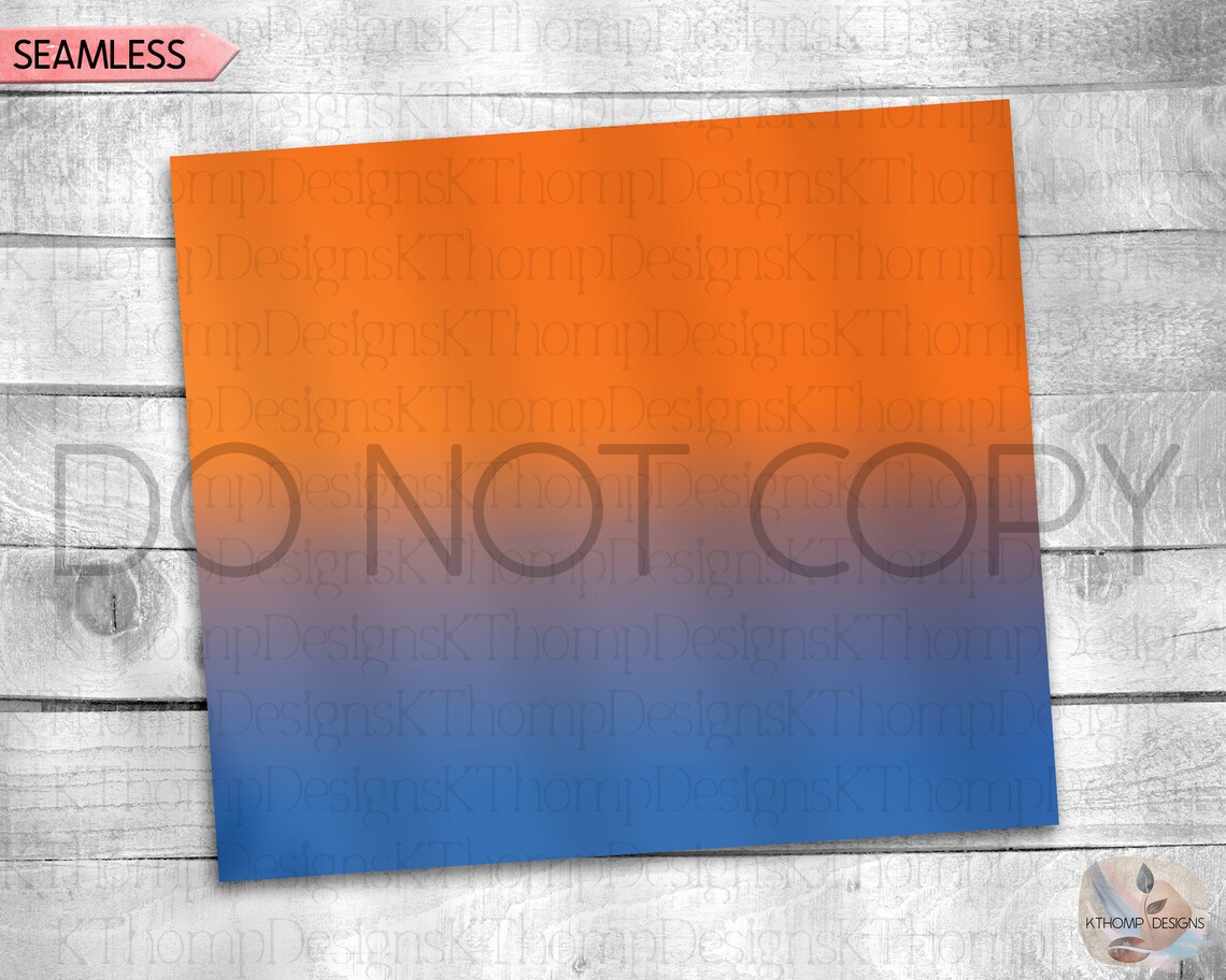 Orange Blue Ombre Background Digital Download 20oz Skinny Etsy