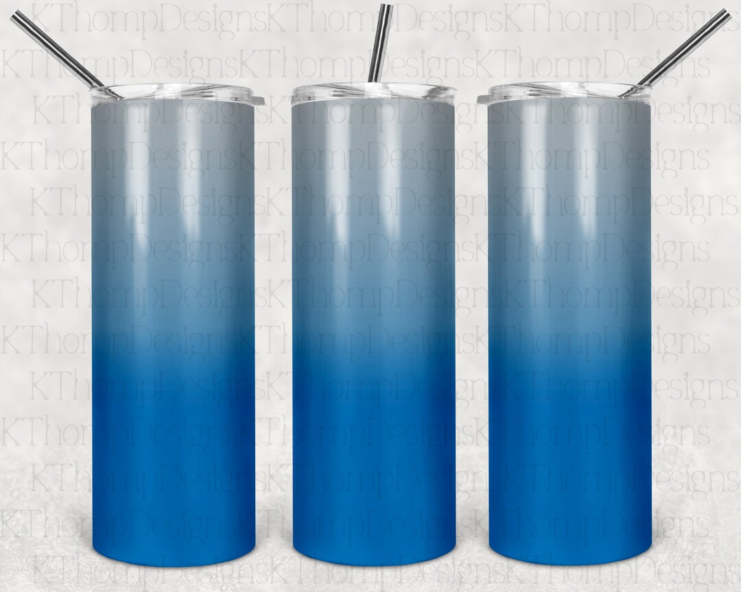 Blue Silver Ombre Background, Digital Download 20oz Skinny Tumbler, 300
