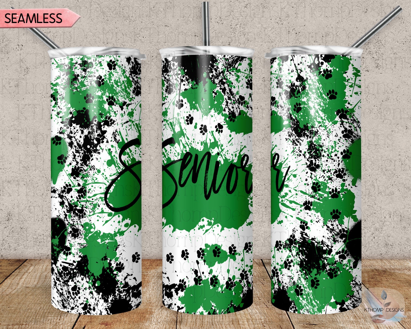 senior-green-black-paint-splatter-20oz-skinny-sublimation-etsy