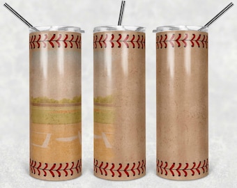 Baseball field Background 20oz Skinny Tumbler, Digital Download, 300 DPI, Sublimation, Waterslide, PNG