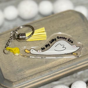 Silly Goose Era Keychain: Funny Acrylic Goose Key Ring