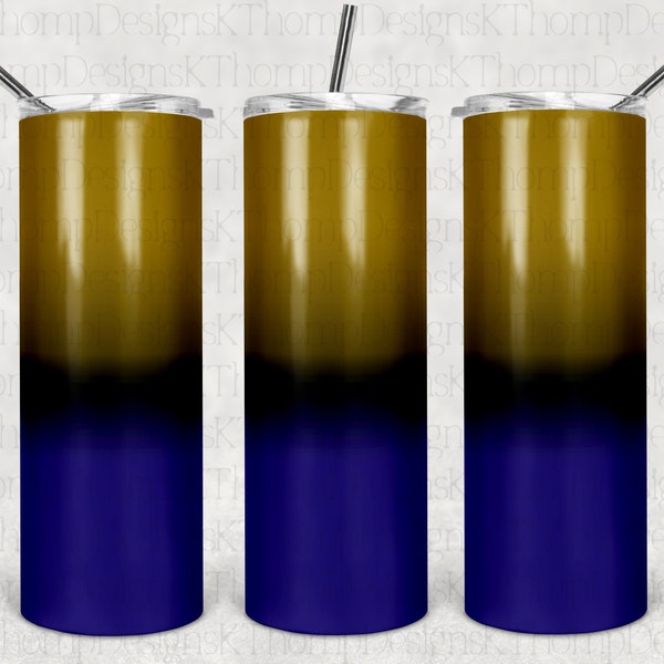 Blue Gold Ombre Background, Digital Download 20oz Skinny Tumbler, 300 DPI, Sublimation, Waterslide, PNG