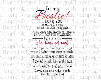 Love You My Bestie Etsy Denmark