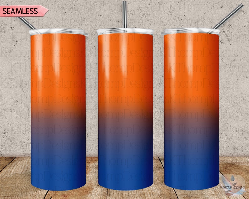Orange Blue Ombre Background Digital Download 20oz Skinny Etsy
