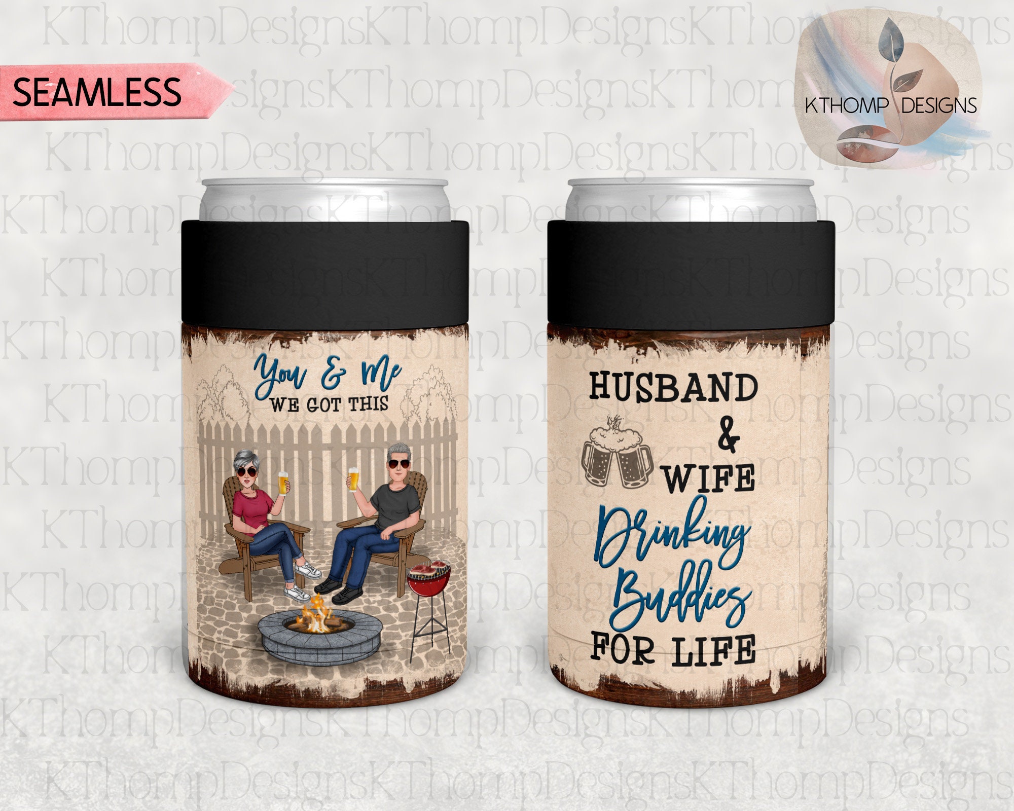 Husband & Wife Drinking Buddies for Life Design 12oz Can and Etsy