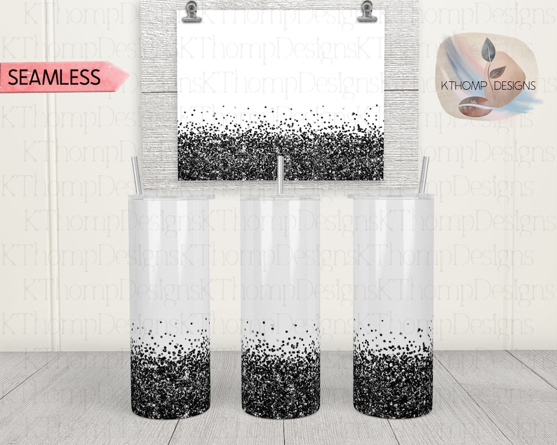 Black Glitter Ombre Background Digital Download 20oz Etsy