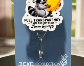 En aras de la total transparencia, portatarjetas Lemon Raccoon