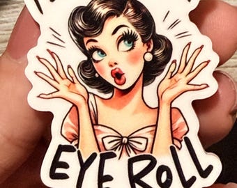 Portatarjetas retráctil con la frase "Hablo con fluidez y pongo los ojos en blanco" para empleados de oficina.