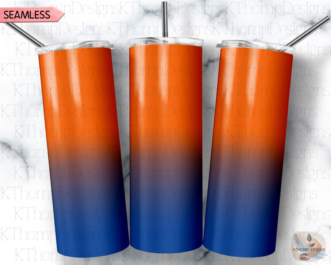 Orange Blue Ombre Background, Digital Download 20oz Skinny Tumbler, 300