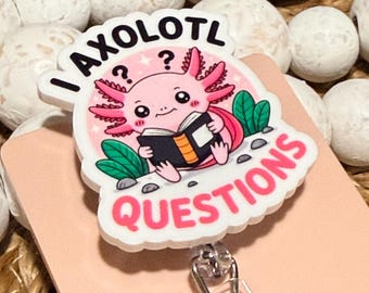 Yo Preguntas sobre Axolotl Porta credenciales retráctil