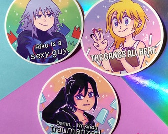 kh 3, Riku, Repliku, Xion, Namine, Meme, Vinyl stickers 3" x 3"