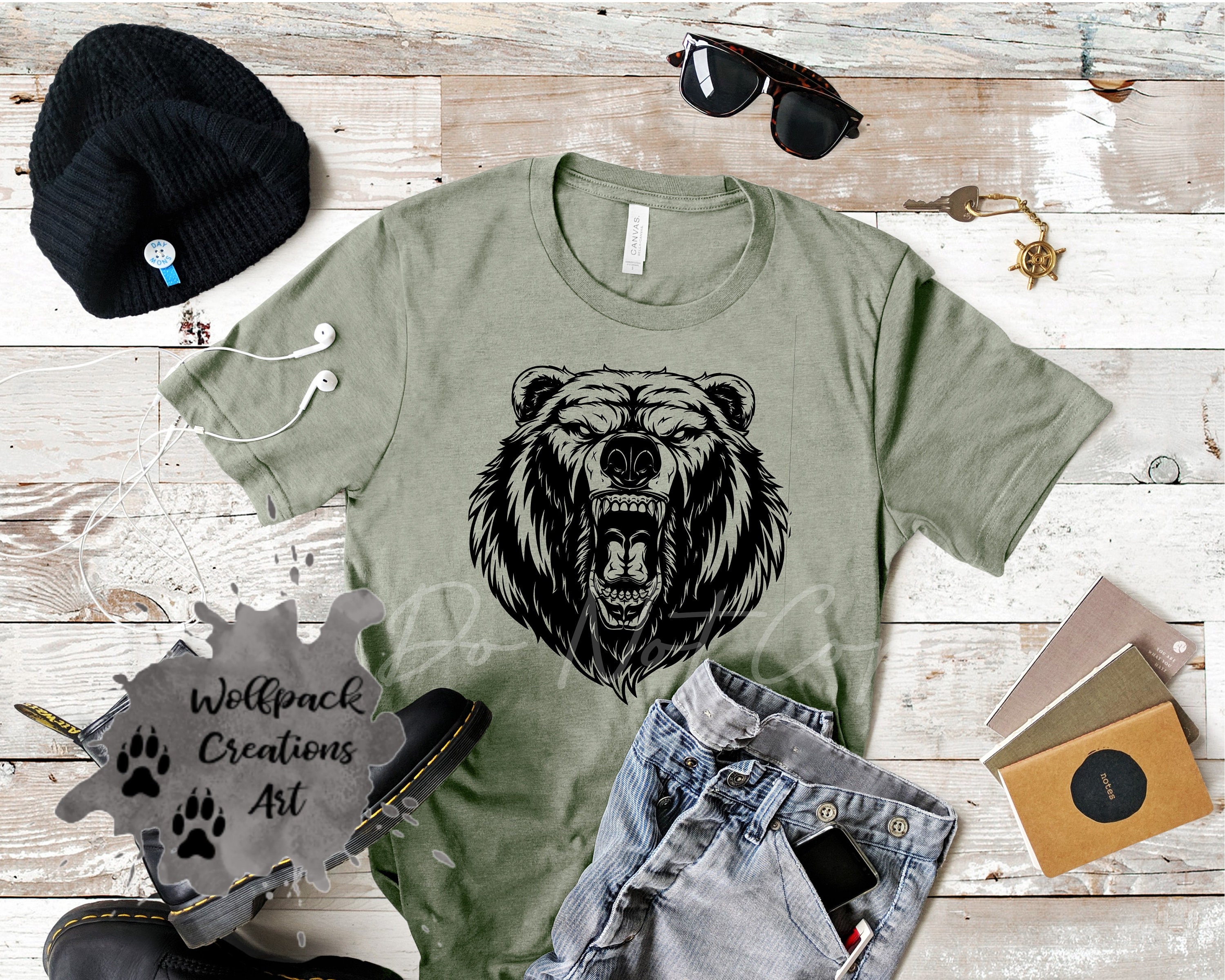 Bear Face Shirt Bear Shirt Hunting Shirt Outdoor Shirt | Etsy