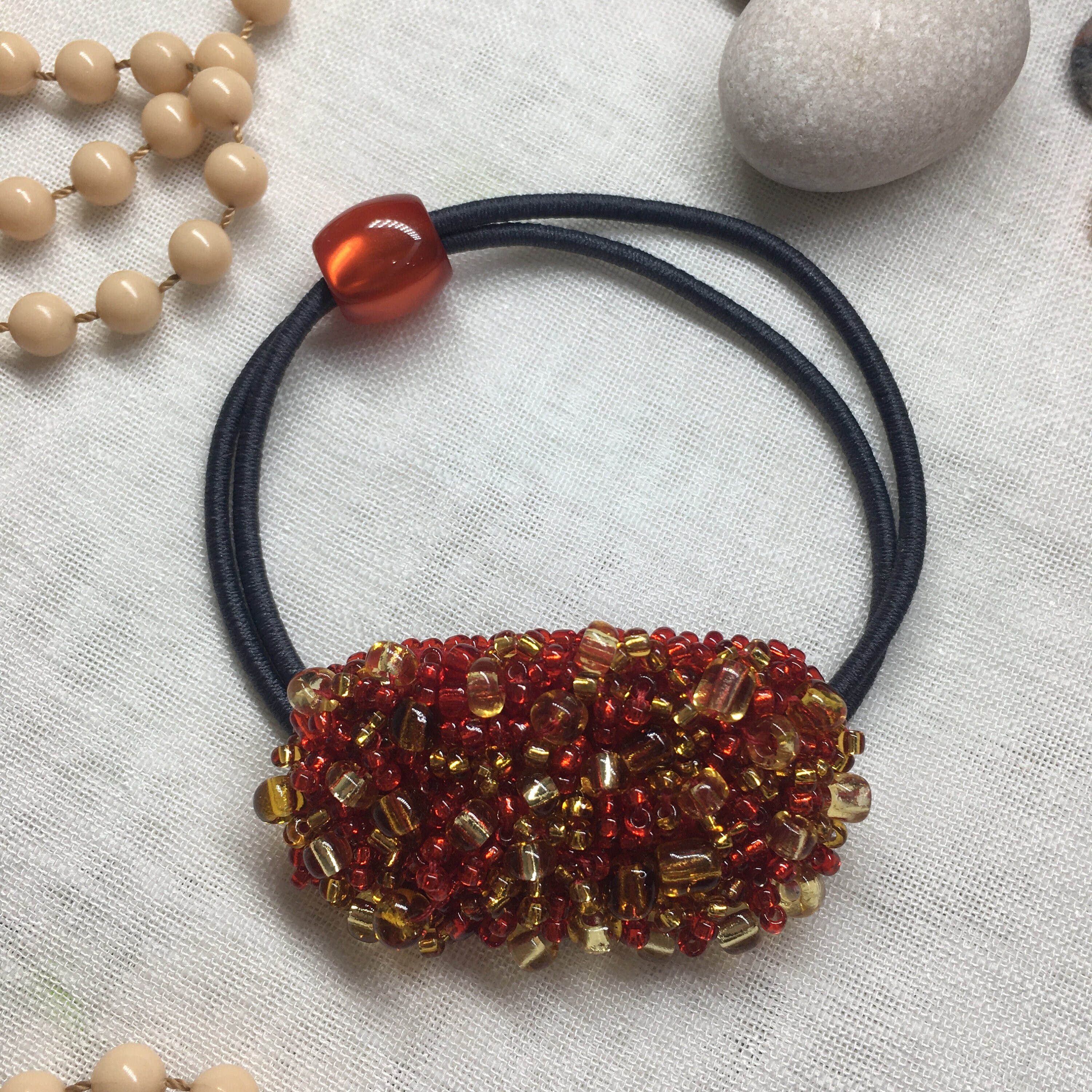 Beaded scrunchies hair accessory beaded elastics beaded Etsy