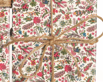 Vintage Flora French Textile Wrapping Paper, Vintage 18th century pattern gift wrap sheets, Vintage Christmas, Vintage Pattern