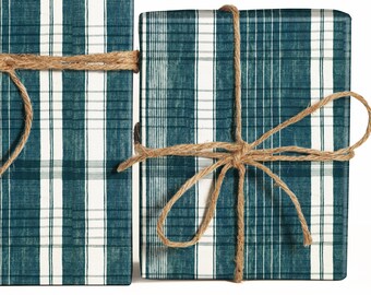 Vintage Plaid Pattern Wrapping Paper, Vintage Textile gift wrap sheets, Vintage Christmas