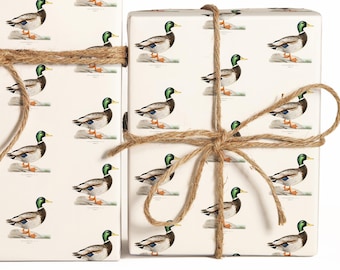 Mallard Duck Wrapping Paper Roll, Vintage Duck Gift Wrap Sheets, Mallard Pattern, Duck Gift Rolls, Large Printed Wrapping Paper