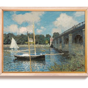 El puente de Argenteui, impresión artística de Claude Monet, arte mural paisajístico, impresión artística de vela tradicional, rústica y vintage Póster