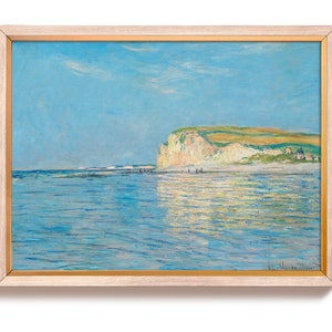 Marea baja en Pourville, Impresión de arte cerca de Dieppe de Claude Monet, Arte de la pared del paisaje costero, Impresionismo, Rústico, Impresión de arte oceánico vintage