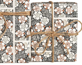 Pattern from Shin-Bijutsukai, Japanese Floral Wrapping Paper, Vintage Floral Pattern