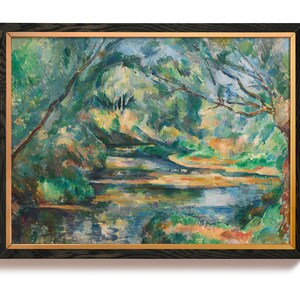 The Brook Art Print by Paul Cezanne, Landscape Wall Art, Traditional, Farmhouse, Rustic, Country Painting, Vintage Landscape, Large Print