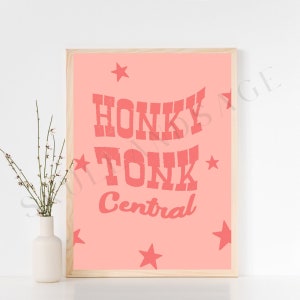 Honky Tonk Central Western Retro Print