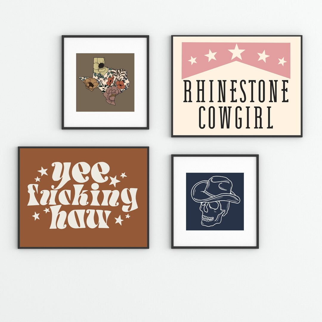 Western Boho Wall Art Set digital Download Pack of 4 - Etsy