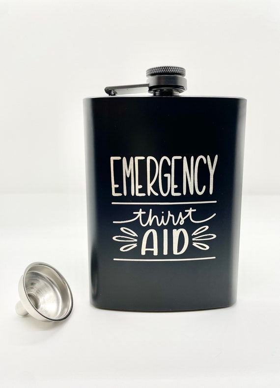 8oz BLACK Thirst Aid Flask 8oz BLACK Thirst Aid Flask