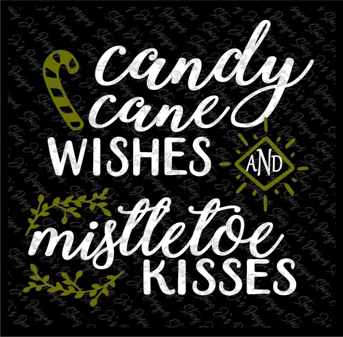 Candy Cane Wishes and Mistletoe Kisses Christmas SVG Dxf Jpg Etsy