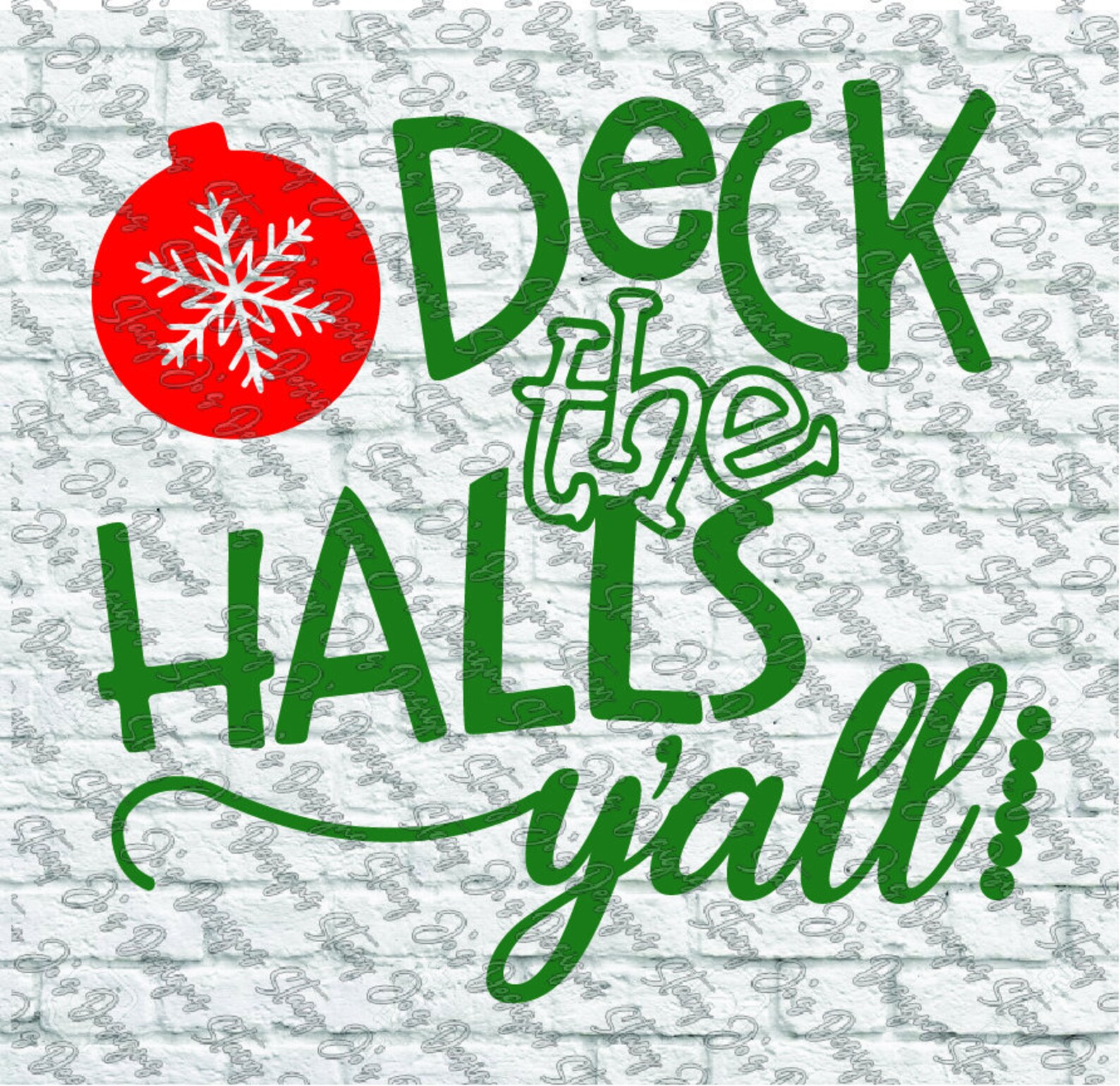Deck the Halls Y’all Christmas SVG pdf eps jpg dxf Cut | Etsy