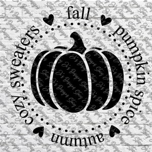 Herbst Kürbis Spice Herbst gemütliche Pullover Punkte Herzen Kreis SVG pdf dxf jpg eps shirt design