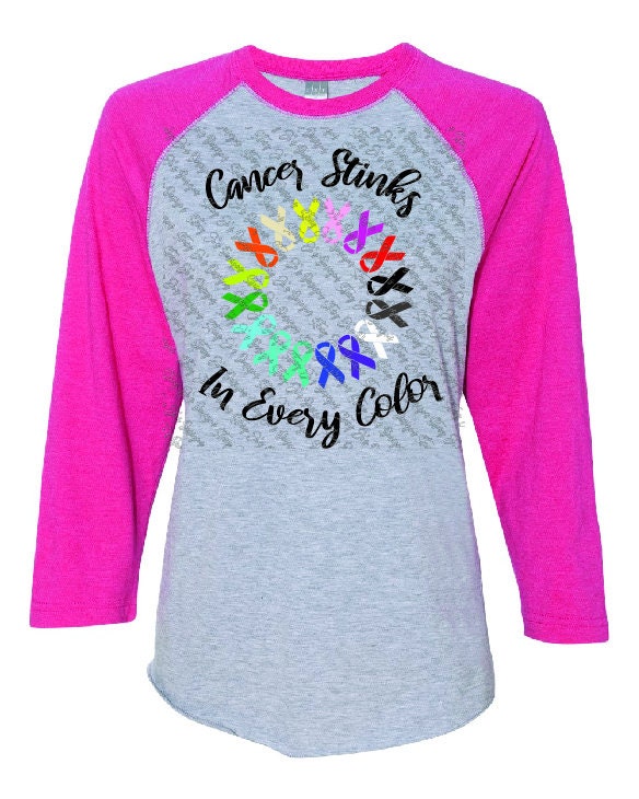 Cancer Stinks in Every Color Cancer Ribbon Shirt Design SVG Pdf Eps Dxf ...