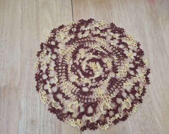 Brown variegated doily